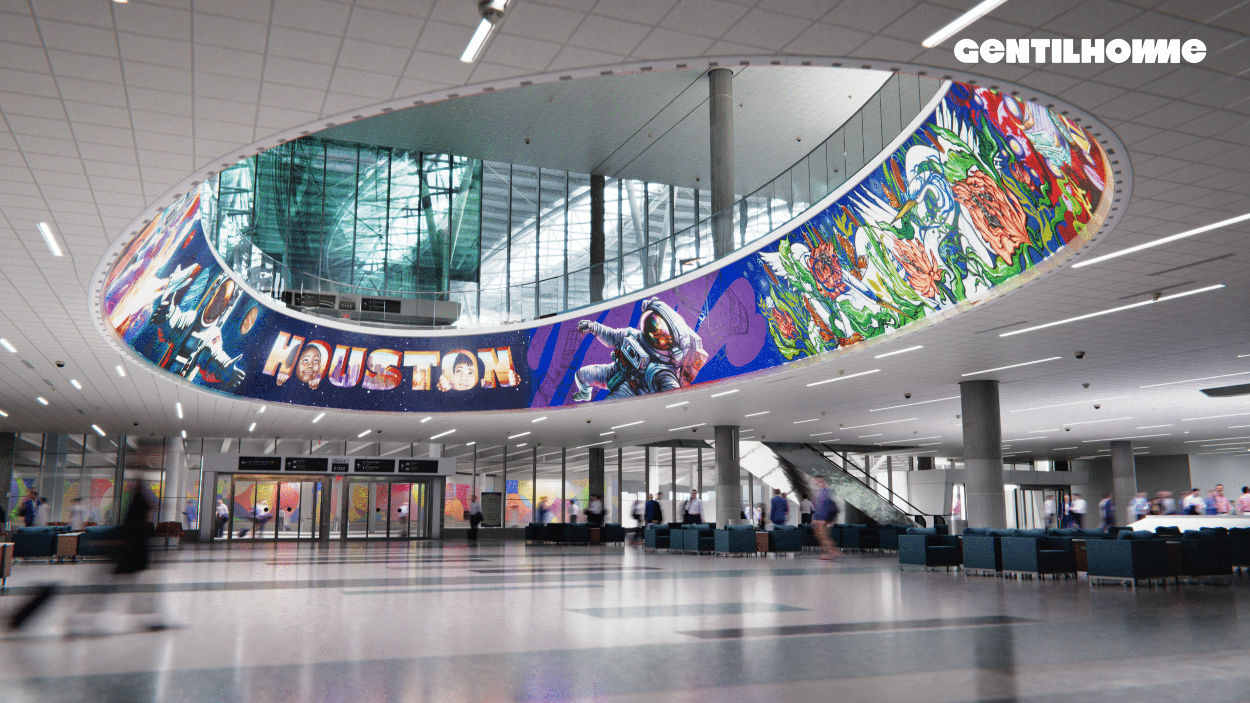 Nanolumens’ Elliptical LED Experience at George Bush Intercontinental Airport Immerses Houston Travelers